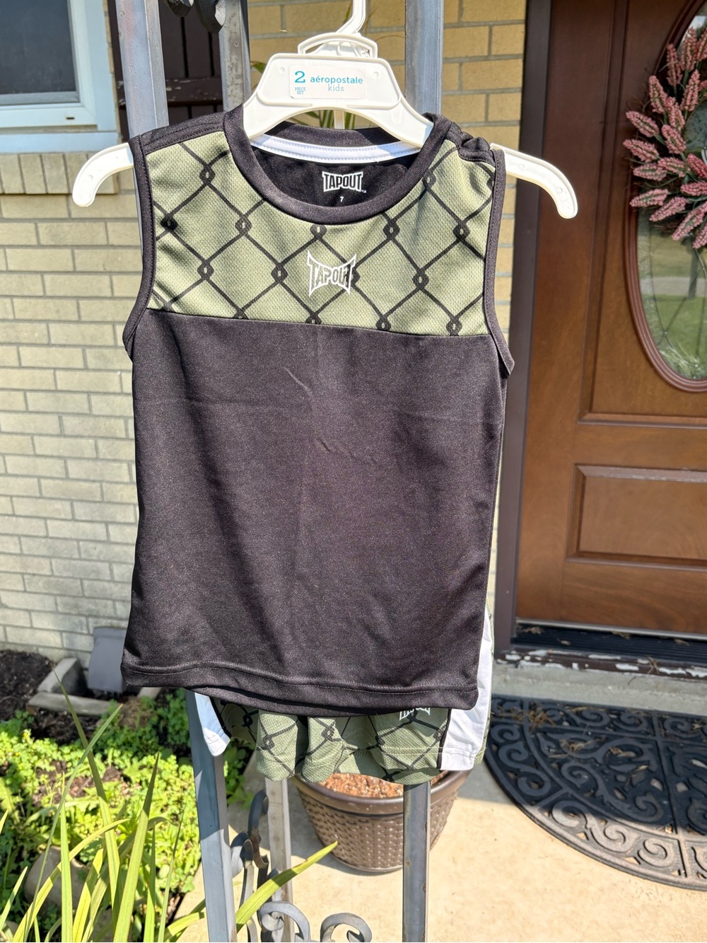 Tapout Black and Olive Boys Athletic Tank